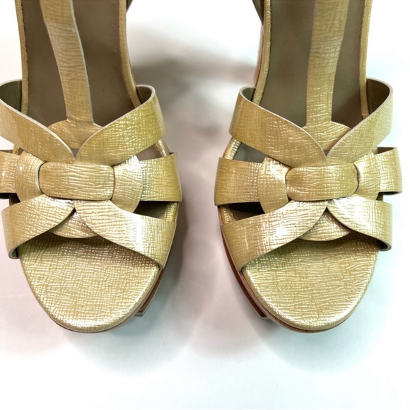 Yves Saint Laurent Tribute Wood Platform
Leather Sandals Size 38.5 - Picture 12 of 13